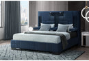 OSCAR NAVY BLUE QUEEN BED NO WOOD TRIM - My Sweet Home Furniture (Queens, NY)
