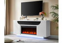 AILEEN WHITE 76" ENT UNIT W/LED, SPEAKERS, CRYSTAL AND POP-UP DOORS - My Sweet Home Furniture (Queens, NY)