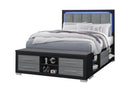 EMMA BLACK/GREY QUEEN BED WITH LED AND USB - My Sweet Home Furniture (Queens, NY)