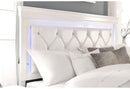 POMPEI WHITE QUEEN BED WITH LED DRESSER MIRROR AND NIGHTSTAND - My Sweet Home Furniture (Queens, NY)
