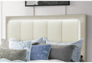 EMMA NATURAL/WHITE FULL BED WITH LED AND USB - My Sweet Home Furniture (Queens, NY)