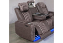 U8000 BROWN PWR REC SOFA W/PHR, DDT, READING LIGHT & LED LIGHT