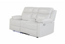 U6026 BLANCHE WHITE CONSOLE RECLINING LOVESEAT WITH LED AND SPEAKER - My Sweet Home Furniture (Queens, NY)