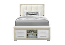 EMMA NATURAL/WHITE FULL BED WITH LED AND USB - My Sweet Home Furniture (Queens, NY)