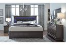 POMPEI METALLIC GREY FULL BED WITH LED - My Sweet Home Furniture (Queens, NY)