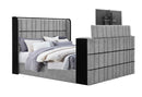 ISABELLA GREY KING BED W/LED, TV LIFT, SPEAKER AND FIREPLACE - My Sweet Home Furniture (Queens, NY)