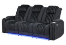 U8000 BLACK PWR REC SOFA W/PHR, DDT, READING LIGHT & LED LIGHT