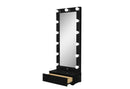 ELLA BLACK NARROW TALL MIRROR WITH DRAWER AND SPEAKER - My Sweet Home Furniture (Queens, NY)