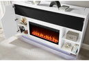 AVEENA WHITE 76" ENT UNIT WITH TV, LED, SPEAKERS, CRYSTAL AND POP-UP - My Sweet Home Furniture (Queens, NY)