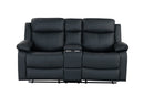 U6026 BLACK PU 72A CONSOLE RECLINING LOVESEAT WITH LED AND SPEAKER - My Sweet Home Furniture (Queens, NY)