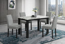 D8032DT WHT/BLK DINING TABLE & D9026DC GRY DINING CHAIR - My Sweet Home Furniture (Queens, NY)