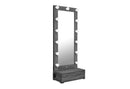 LEXI GREY TALL MIRROR WITH DRAWER AND SPEAKERS - My Sweet Home Furniture (Queens, NY)
