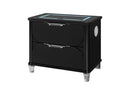 LANDO BLACK NIGHTSTAND WITH SPEAKER AND WIRELESS CHARGING PLATFORM - My Sweet Home Furniture (Queens, NY)
