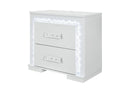Naomi Silver Marble Nightstand with LED