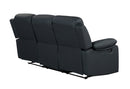 U6026 BLACK PU 72A RECLINING SOFA WITH LED
