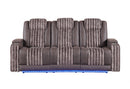 U8000 BROWN PWR REC SOFA W/PHR, DDT, READING LIGHT & LED LIGHT