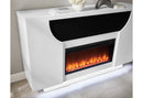 AVEENA WHITE 76" ENT UNIT WITH TV, LED, SPEAKERS, CRYSTAL AND POP-UP - My Sweet Home Furniture (Queens, NY)