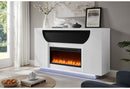 AVEENA WHITE 76" ENT UNIT WITH TV, LED, SPEAKERS, CRYSTAL AND POP-UP - My Sweet Home Furniture (Queens, NY)