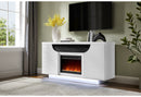 AILEEN WHITE 66" ENT UNIT W/LED, SPEAKERS, CRYSTAL AND POP-UP DOORS - My Sweet Home Furniture (Queens, NY)