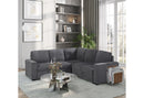 U2660 GREY SECTIONAL W/O CHAISE AND W/ PULLOUT SOFA BED - My Sweet Home Furniture (Queens, NY)