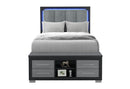 EMMA BLACK/GREY FULL BED WITH LED AND USB - My Sweet Home Furniture (Queens, NY)