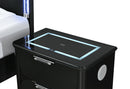 LANDO BLACK NIGHTSTAND WITH SPEAKER AND WIRELESS CHARGING PLATFORM - My Sweet Home Furniture (Queens, NY)
