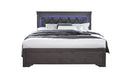 POMPEI METALLIC GREY FULL BED WITH LED - My Sweet Home Furniture (Queens, NY)