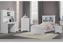 POMPEI METALLIC WHITE BOOKCASE TWIN BED, DRESSER, MIRROR & NS - My Sweet Home Furniture (Queens, NY)
