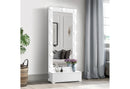 ELLA WHITE NARROW TALL MIRROR WITH LED AND SPEAKER - My Sweet Home Furniture (Queens, NY)