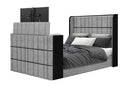 ISABELLA GREY QUEEN BED W/LED, TV LIFT, SPEAKER AND FIREPLACE - My Sweet Home Furniture (Queens, NY)