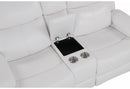 U6026 BLANCHE WHITE CONSOLE RECLINING LOVESEAT WITH LED AND SPEAKER - My Sweet Home Furniture (Queens, NY)
