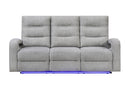 U6611 GREY 15 POWER RECLINING SOFA WITH LED