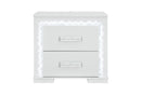 Naomi Silver Marble Nightstand with LED