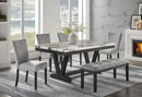D1319 BLK/WHT DINING TABLE, 4 D1319 LT GREY DC & D1319 LT GREY BN - My Sweet Home Furniture (Queens, NY)