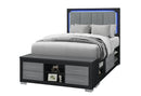 EMMA BLACK/GREY FULL BED WITH LED AND USB - My Sweet Home Furniture (Queens, NY)