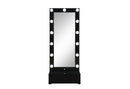 ELLA BLACK NARROW TALL MIRROR WITH DRAWER AND SPEAKER - My Sweet Home Furniture (Queens, NY)