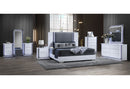 YLIME SMOOTH WHITE KING BED GROUP FULLY SLATTED
