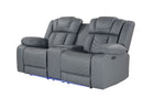 U7069 GREY 10 PWR CON REC LOVESEAT WITH LED AND IMMERSIVE SOUND - My Sweet Home Furniture (Queens, NY)