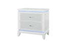 ALINA WHITE NIGHTSTAND WITH LED AND USB - My Sweet Home Furniture (Queens, NY)