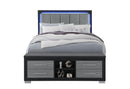EMMA BLACK/GREY QUEEN BED WITH LED AND USB - My Sweet Home Furniture (Queens, NY)