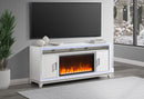 LILY WHITE ENTERTAINMENT UNIT 72 W/ LED, SPEAKERS, CRYSTAL INSERTS - My Sweet Home Furniture (Queens, NY)