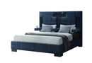 OSCAR NAVY BLUE KING BED NO WOOD TRIM - My Sweet Home Furniture (Queens, NY)