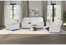 U6026 BLANCHE WHITE REC SOFA W/LED/CONS REC LS W/SPKR&LED/GR W/LED - My Sweet Home Furniture (Queens, NY)