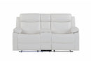 U6026 BLANCHE WHITE CONSOLE RECLINING LOVESEAT WITH LED AND SPEAKER - My Sweet Home Furniture (Queens, NY)