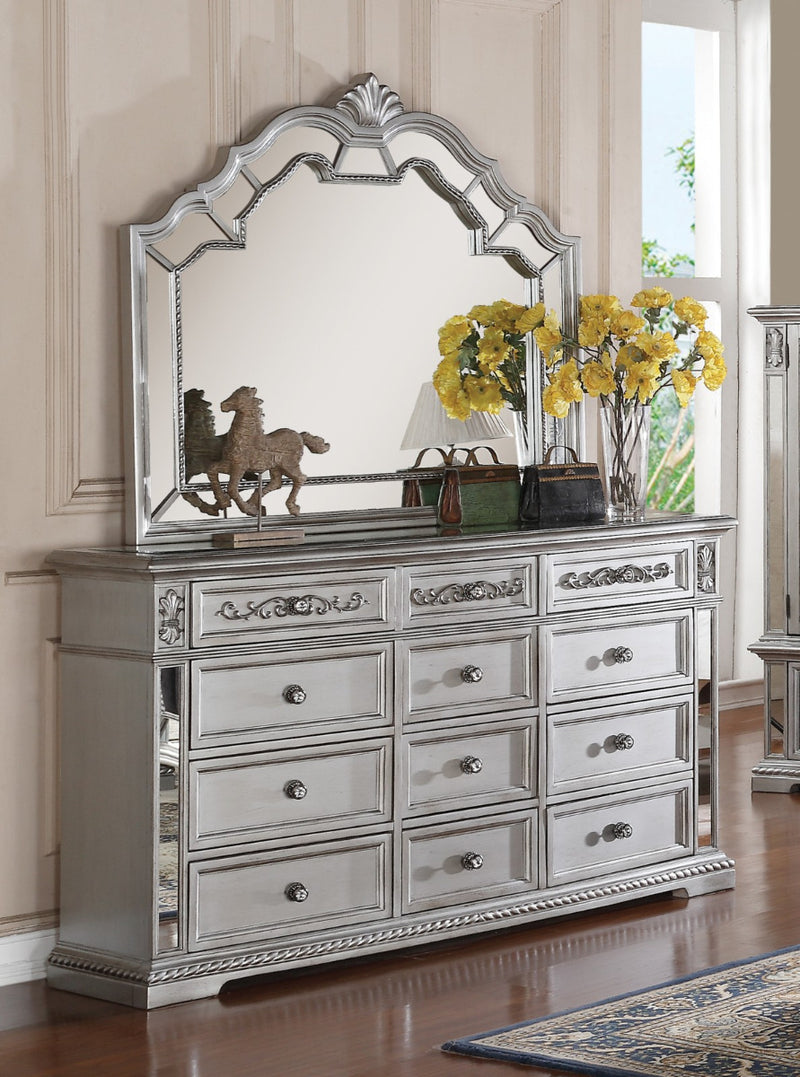 Cosmos Pamela Mirror in Silver - My Sweet Home Furniture (Queens, NY)