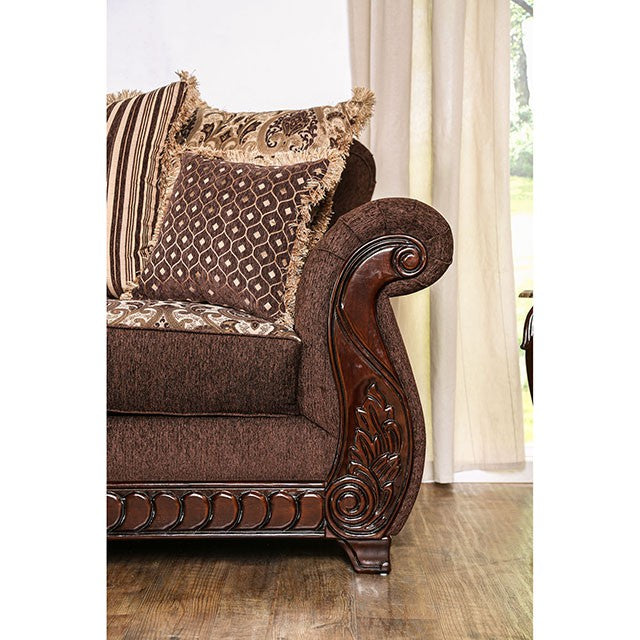 TABITHA Brown Love Seat, Brown - My Sweet Home Furniture (Queens, NY)