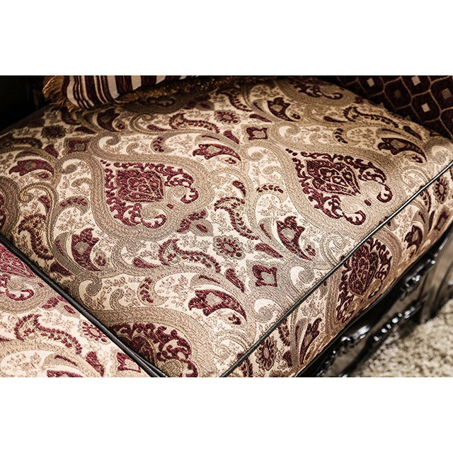 Quirino Burgundy/Dark Brown Sofa - My Sweet Home Furniture (Queens, NY)