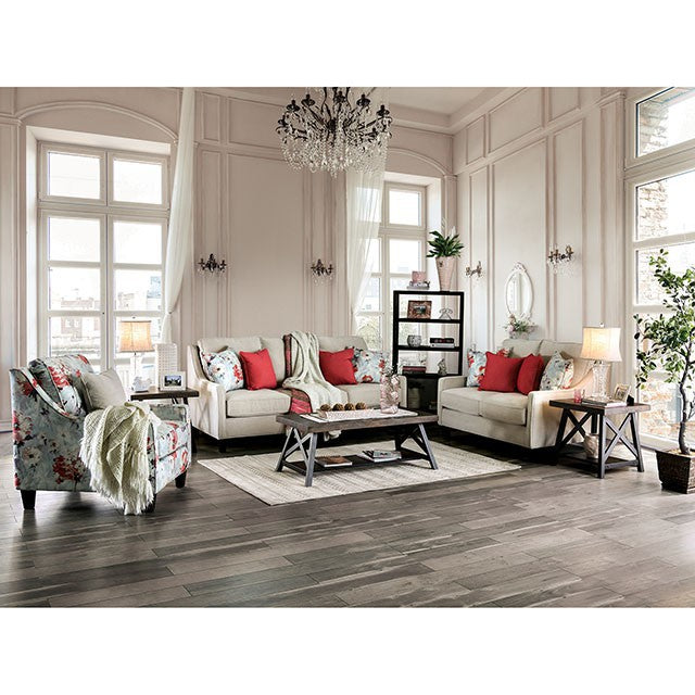 Nadene Ivory Love Seat - My Sweet Home Furniture (Queens, NY)