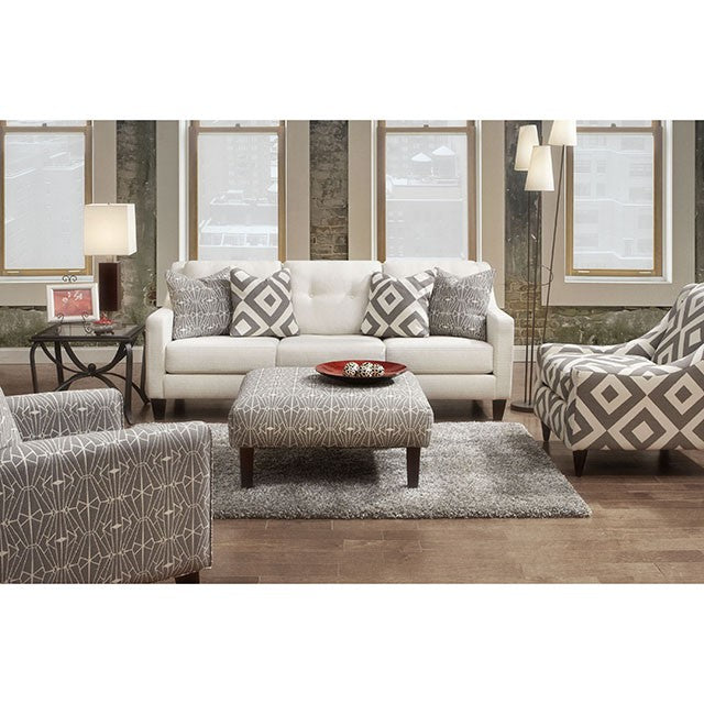 PARKER Ivory/Gray/Pattern Chair, Diamond Pattern - My Sweet Home Furniture (Queens, NY)